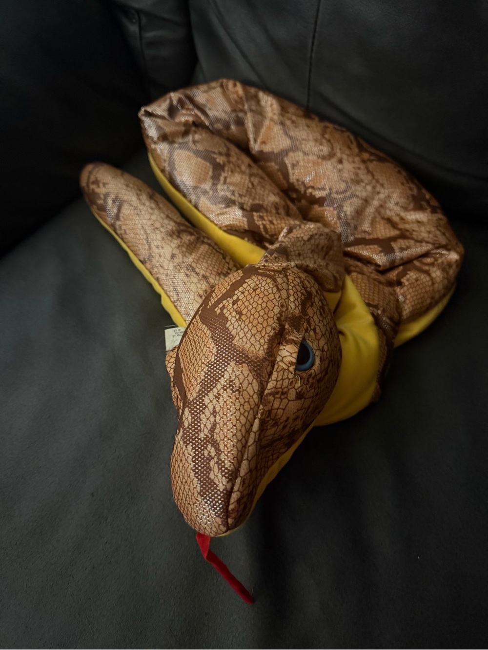 Plush Brown & Yellow Snake Toy for Reptile Lovers large life like realistic